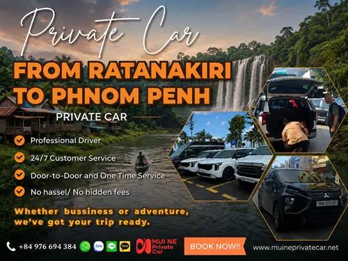Ratanakiri to Phnom Penh Private Car Transfer